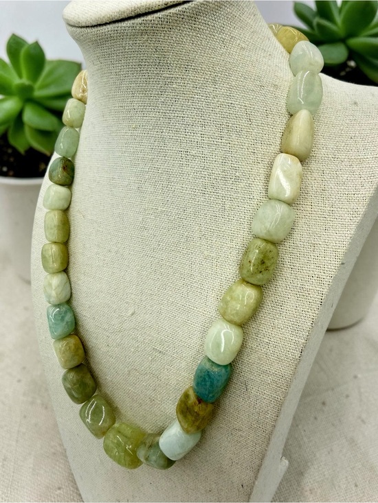 Jay King Jewelry - Jay King DTR Aquamarine Nugget Necklace Sterling 18-20” Blue Green Chunky Stones